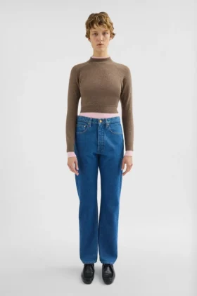 Pantaloni a zampa in denim