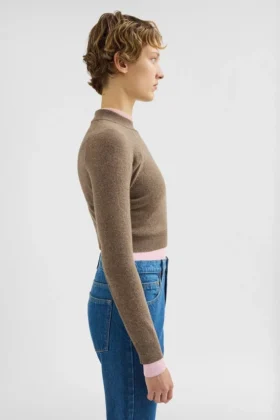 Maglione corto in misto lana