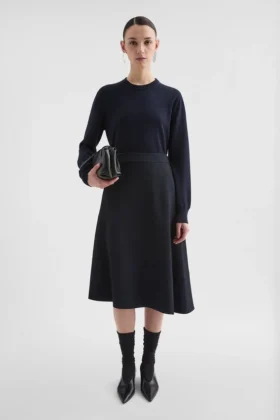 Maglione girocollo in lana di peso medio