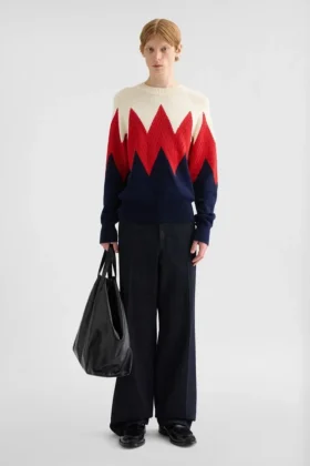 Maglione in cotone a trama traforata