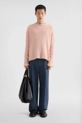 Maglione in lino a girocollo