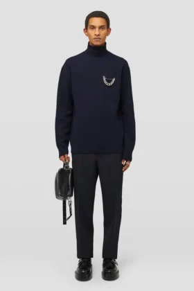 Maglione leggero in lana a collo alto
