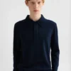 Maglione polo in lana leggera