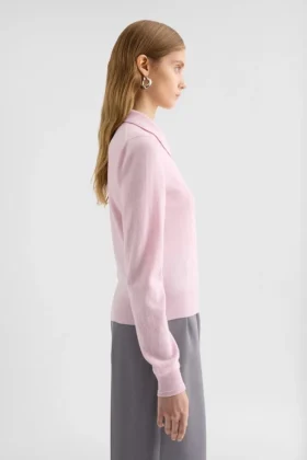Maglione polo in lana leggera