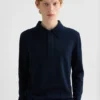 Maglione polo in lana leggera
