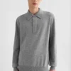 Maglione polo in lana leggera