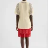 Miniabito in cotone a maglia pointelle