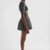 Miniabito in twill di lana con cut-out