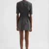 Miniabito in twill di lana con cut-out