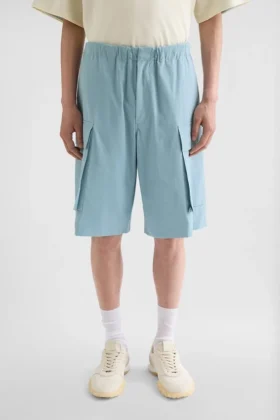 Pantaloncini cargo in popeline di cotone