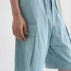 Pantaloncini cargo in popeline di cotone