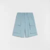 Pantaloncini cargo in popeline di cotone