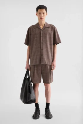 Pantaloncini in misto lana flammé