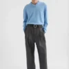 Pantaloni affusolati in gabardine di lana
