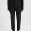 Pantaloni affusolati in gabardine di lana