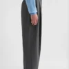 Pantaloni affusolati in gabardine di lana
