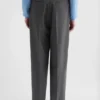 Pantaloni affusolati in gabardine di lana