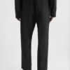 Pantaloni affusolati in gabardine di lana
