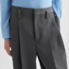 Pantaloni affusolati in gabardine di lana