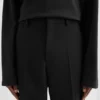 Pantaloni affusolati in gabardine di lana