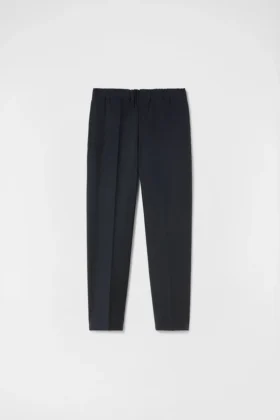 Pantaloni affusolati in gabardine di lana leggera