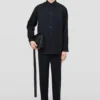 Pantaloni affusolati in gabardine di lana leggera