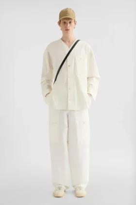 Pantaloni cargo in misto lino