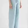 Pantaloni cargo in misto lino