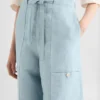 Pantaloni cargo in misto lino