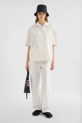 Pantaloni cargo in popeline di cotone