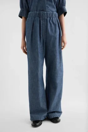 Pantaloni in chambray di cotone