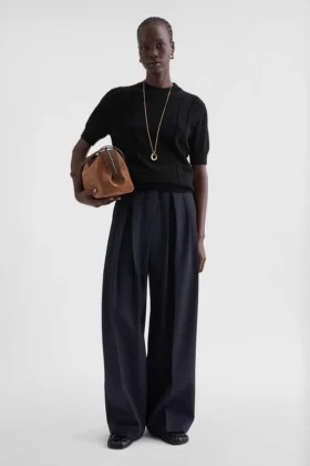 Pantaloni in gabardine di lana
