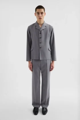 Pantaloni in popeline di lana