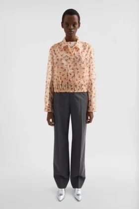 Pantaloni in popeline di lana