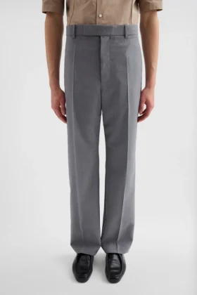 Pantaloni in popeline di lana