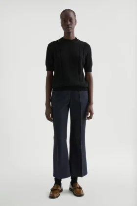Pantaloni sartoriali in gabardine di lana