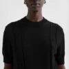 T-shirt in maglia di cotone a punto traforato