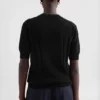 T-shirt in maglia di cotone a punto traforato