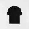 T-shirt in maglia di cotone a punto traforato