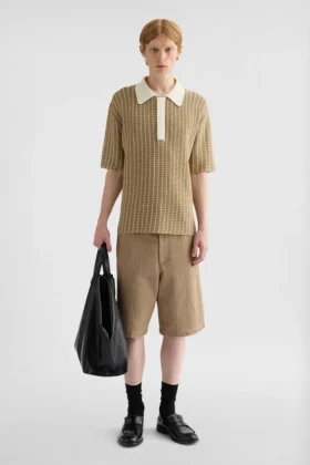 T-shirt polo in maglia di cotone