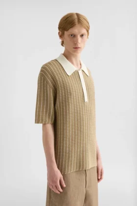 T-shirt polo in maglia di cotone