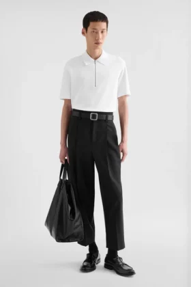 T-shirt polo in piquet di cotone