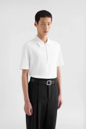 T-shirt polo in piquet di cotone