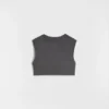 Top corto in twill di lana