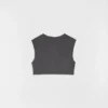 Top corto in twill di lana