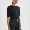 Top fluido in viscosa con collo rotondo