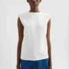 Top in jersey di cotone con collo a giro