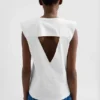 Top in jersey di cotone con collo a giro