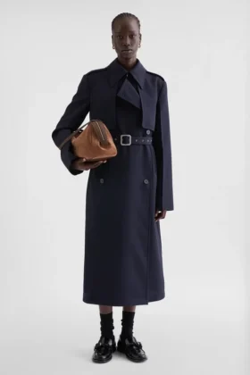 Trench in gabardine di lana