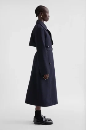 Trench in gabardine di lana